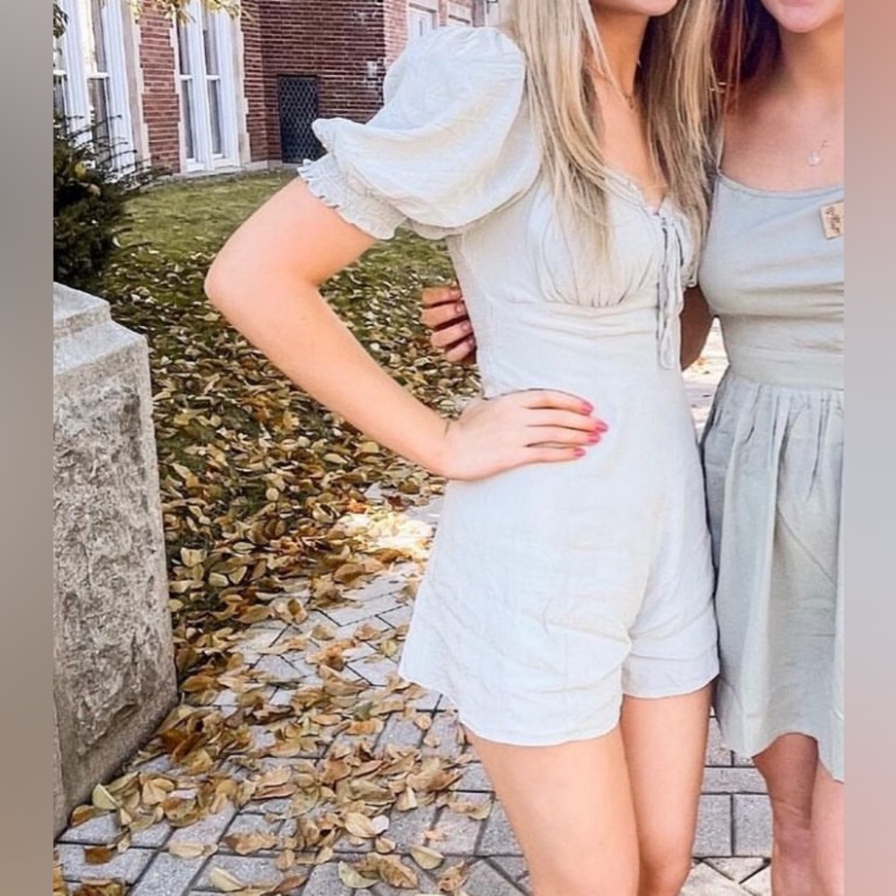 LULUS Worn Once Sage Green Romper Medium